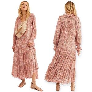 🆕 Free People Feeling Groovy Long Sleeve Floral Print Maxi Dress